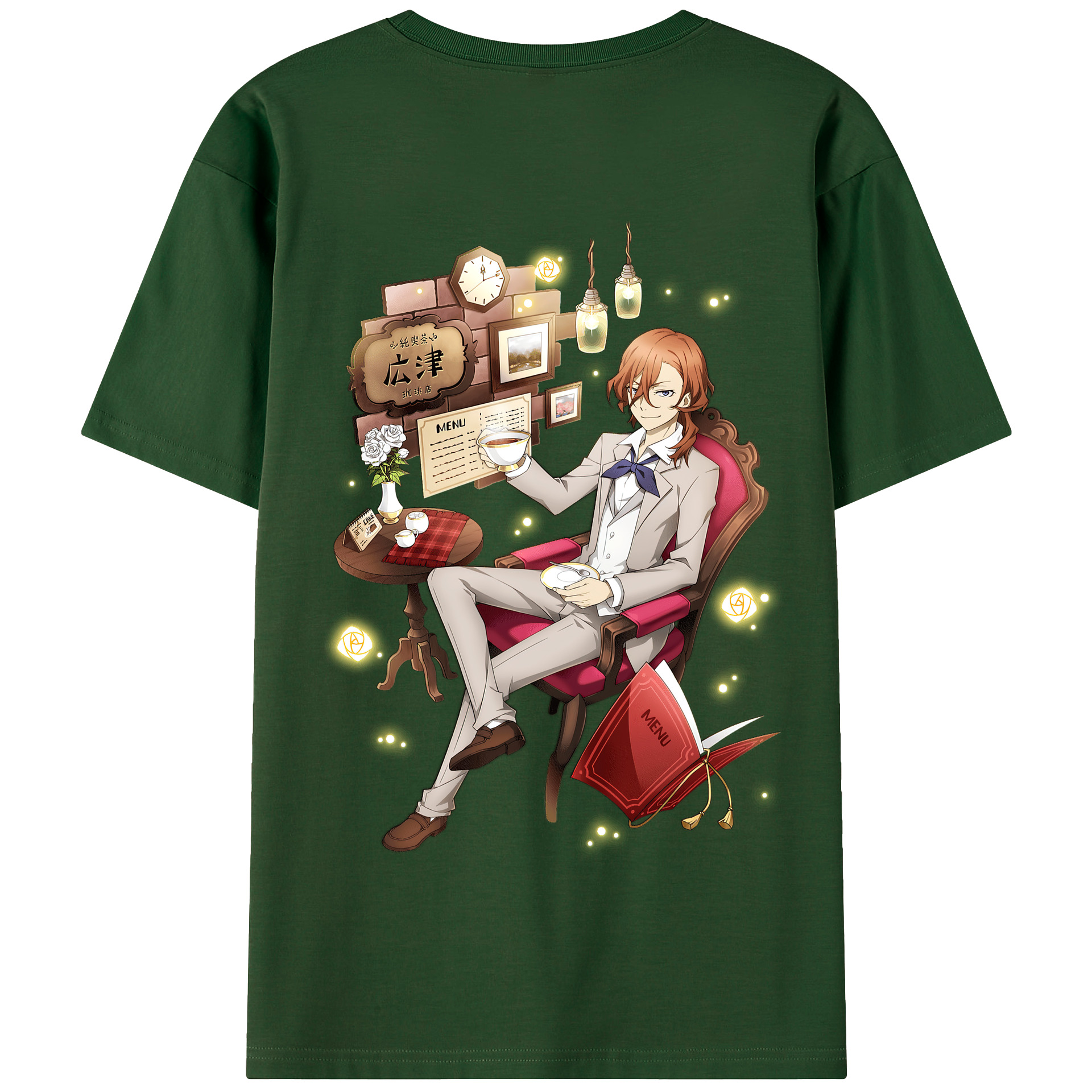 （画像用） 文豪ストレイドッグス Bungo Stray Dogs 綿100％半袖Tシャツ（背面プリント）